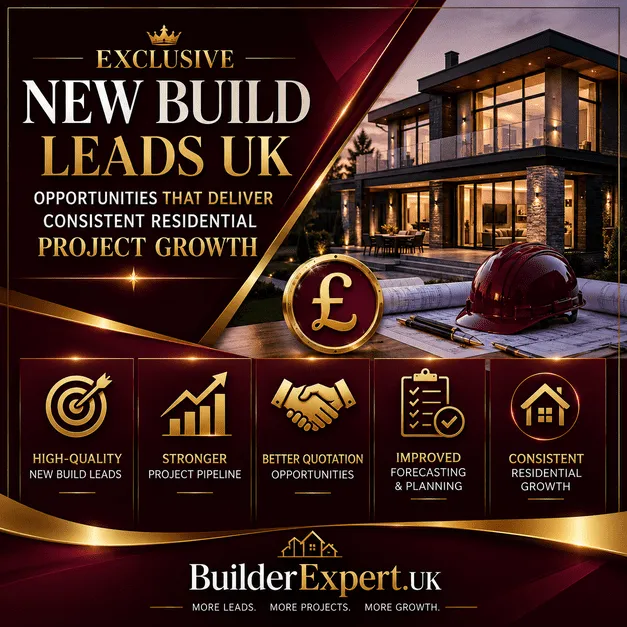 Infographic showing how new build leads UK drive consistent residential construction project growth and pipeline stability