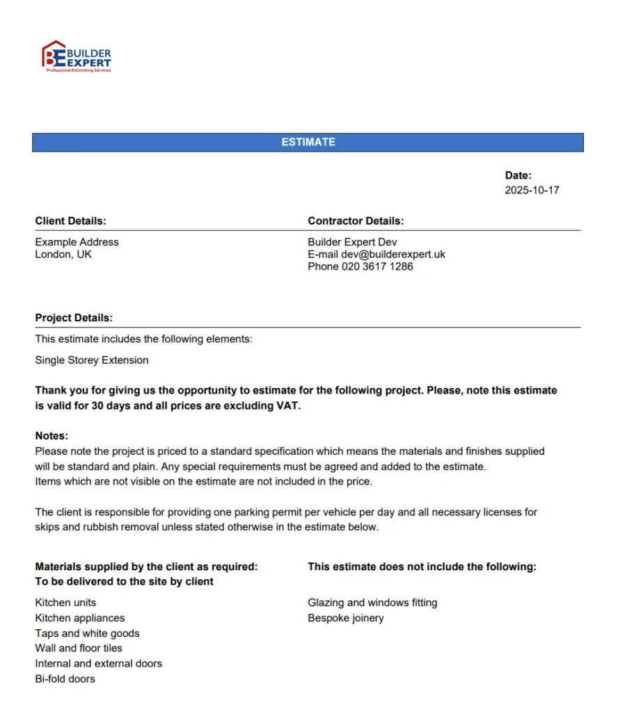 %Estimating Solutions for Construction%