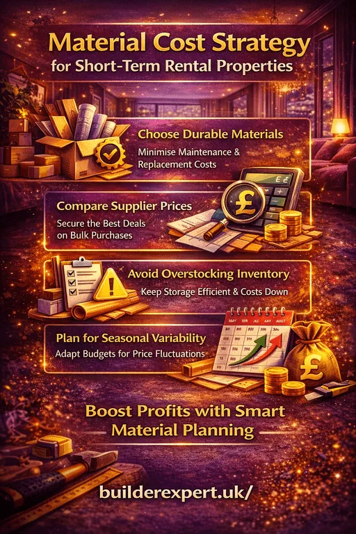 Airbnb renovation cost estimate with software material cost strategy for short-term rental properties